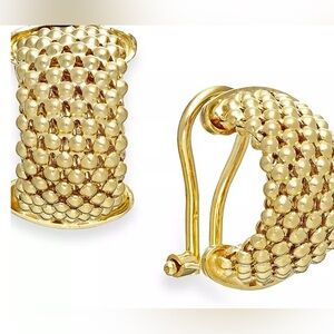 Italian Gold Textured Hoop Earrings